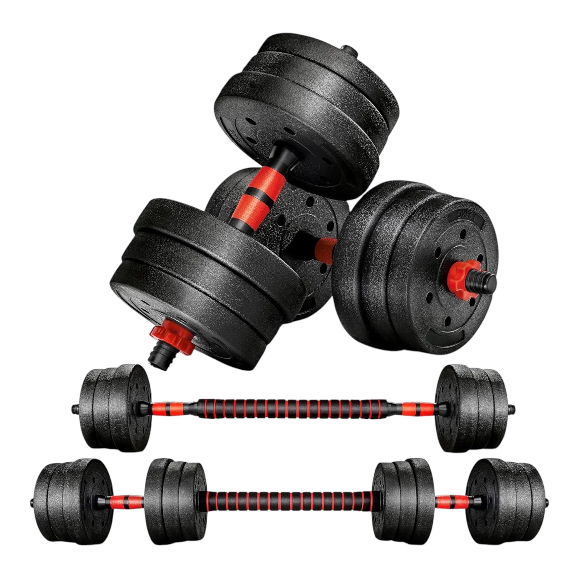 Adjustable Dumbbell/ Pesas ajustables Set 2 in 1 with Bars Multifunctional 10KG-30KG