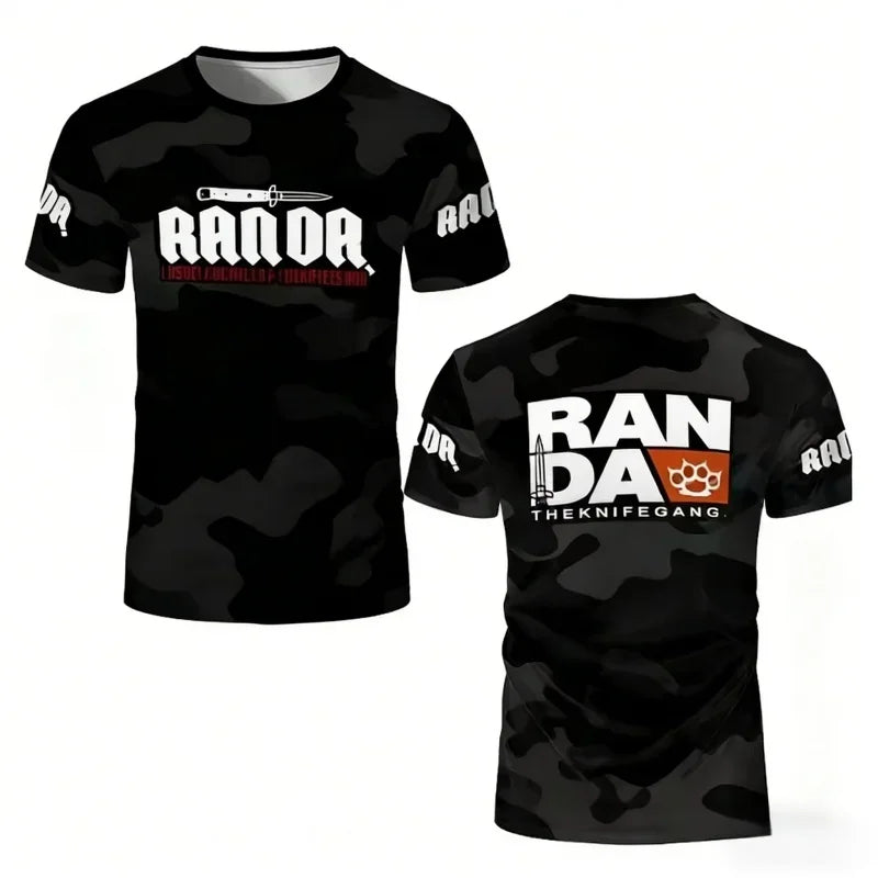 2026 New 3D Print Boxing RANDA Breathable Sportwear Men Fightwear Outdoor Casual  Short Sleeve Man Tops Tees Beach Surfing
