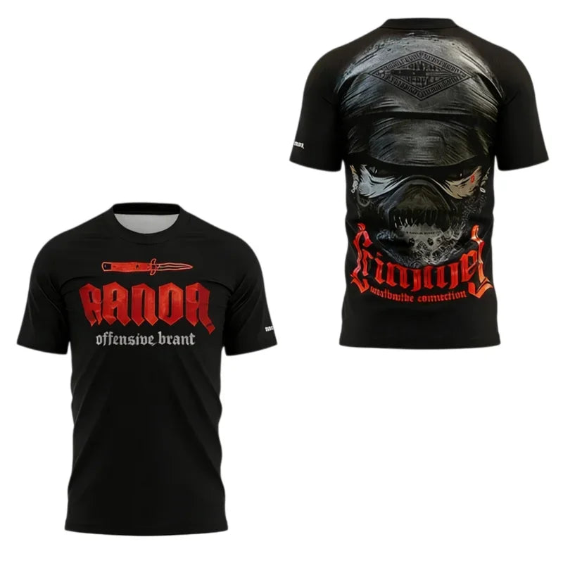 2026 New 3D Print Boxing RANDA Breathable Sportwear Men Fightwear Outdoor Casual  Short Sleeve Man Tops Tees Beach Surfing