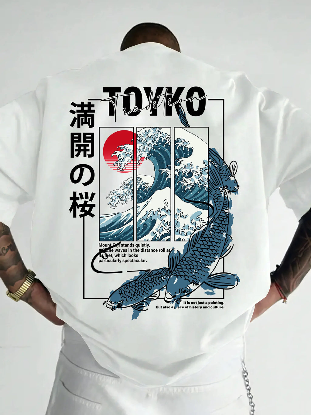 Men Japanese-style Trendy Pattern Loose Summer New T-shirt 100% Pure Cotton Soft Material Versatile Comfortable and Breathable
