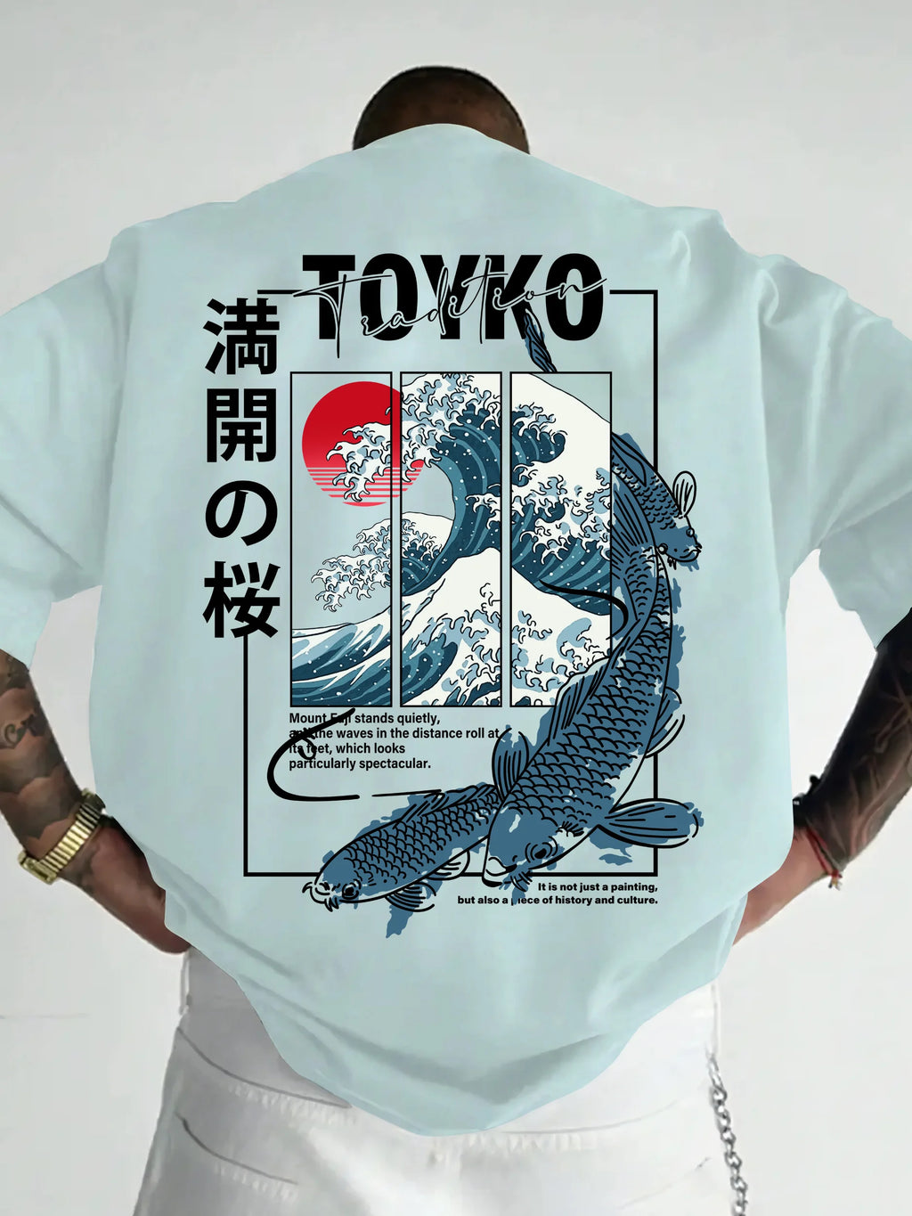 Men Japanese-style Trendy Pattern Loose Summer New T-shirt 100% Pure Cotton Soft Material Versatile Comfortable and Breathable