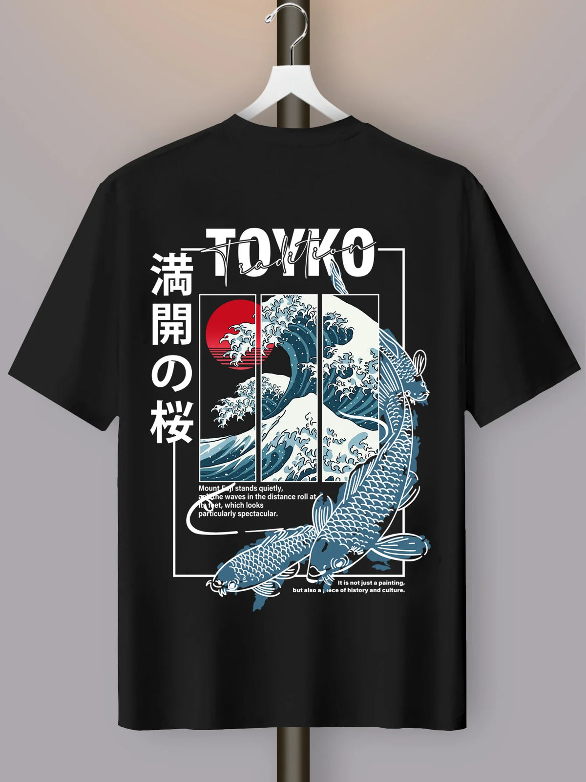 Men Japanese-style Trendy Pattern Loose Summer New T-shirt 100% Pure Cotton Soft Material Versatile Comfortable and Breathable