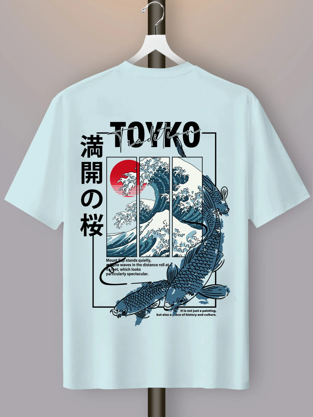 Men Japanese-style Trendy Pattern Loose Summer New T-shirt 100% Pure Cotton Soft Material Versatile Comfortable and Breathable