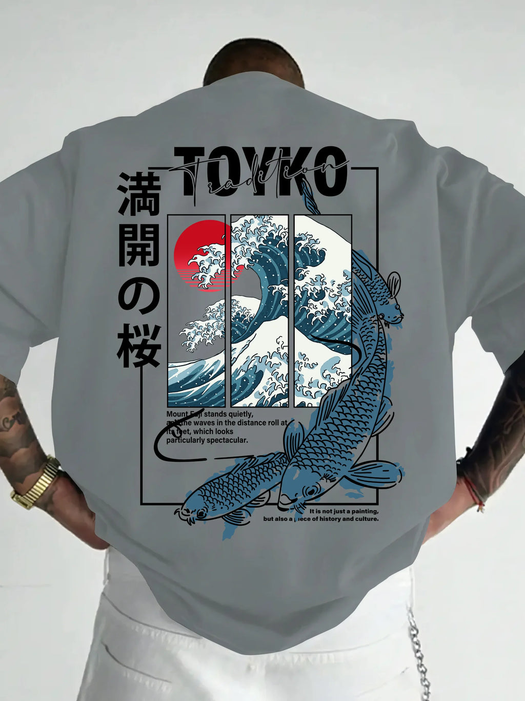 Men Japanese-style Trendy Pattern Loose Summer New T-shirt 100% Pure Cotton Soft Material Versatile Comfortable and Breathable