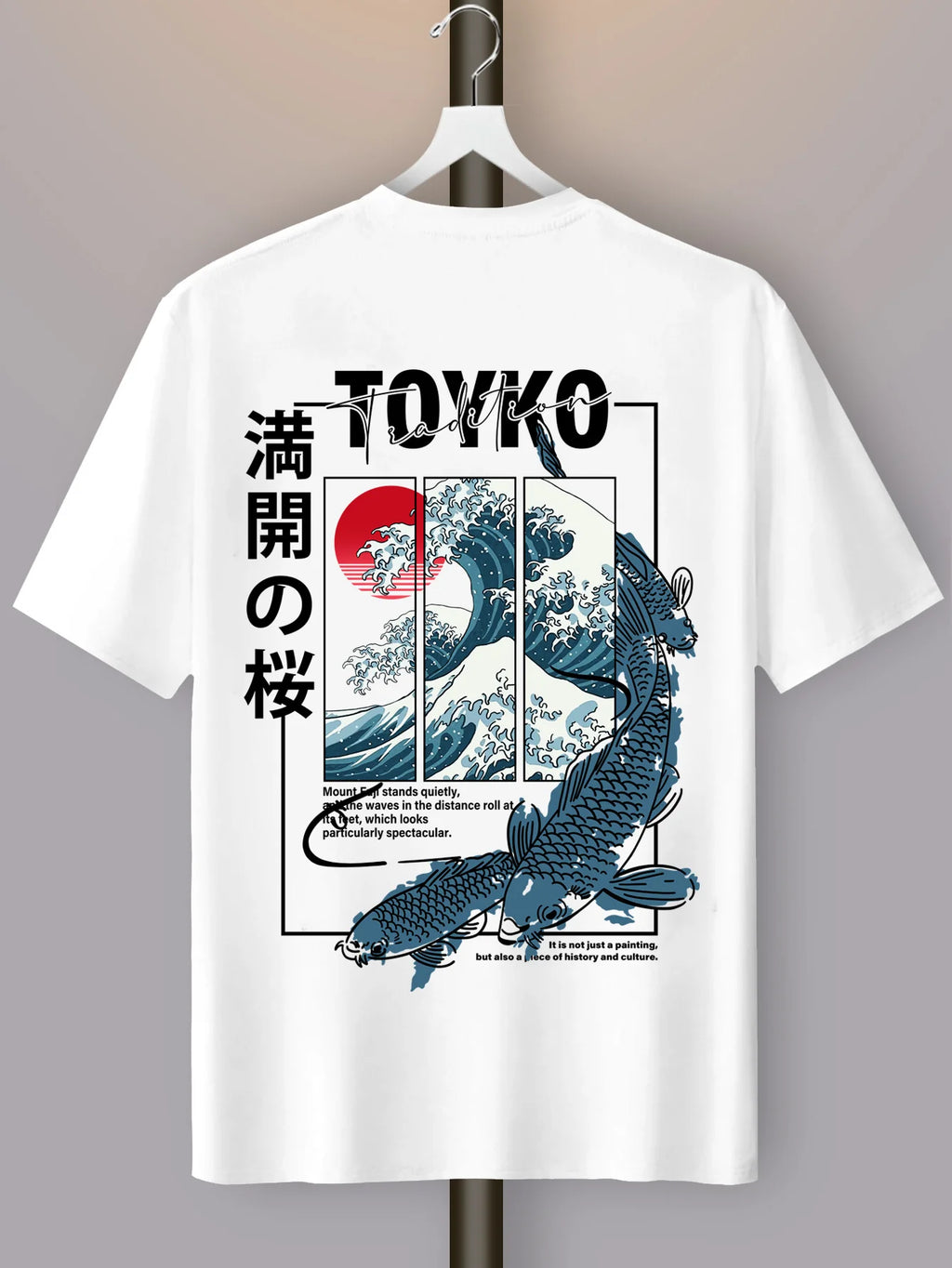 Men Japanese-style Trendy Pattern Loose Summer New T-shirt 100% Pure Cotton Soft Material Versatile Comfortable and Breathable