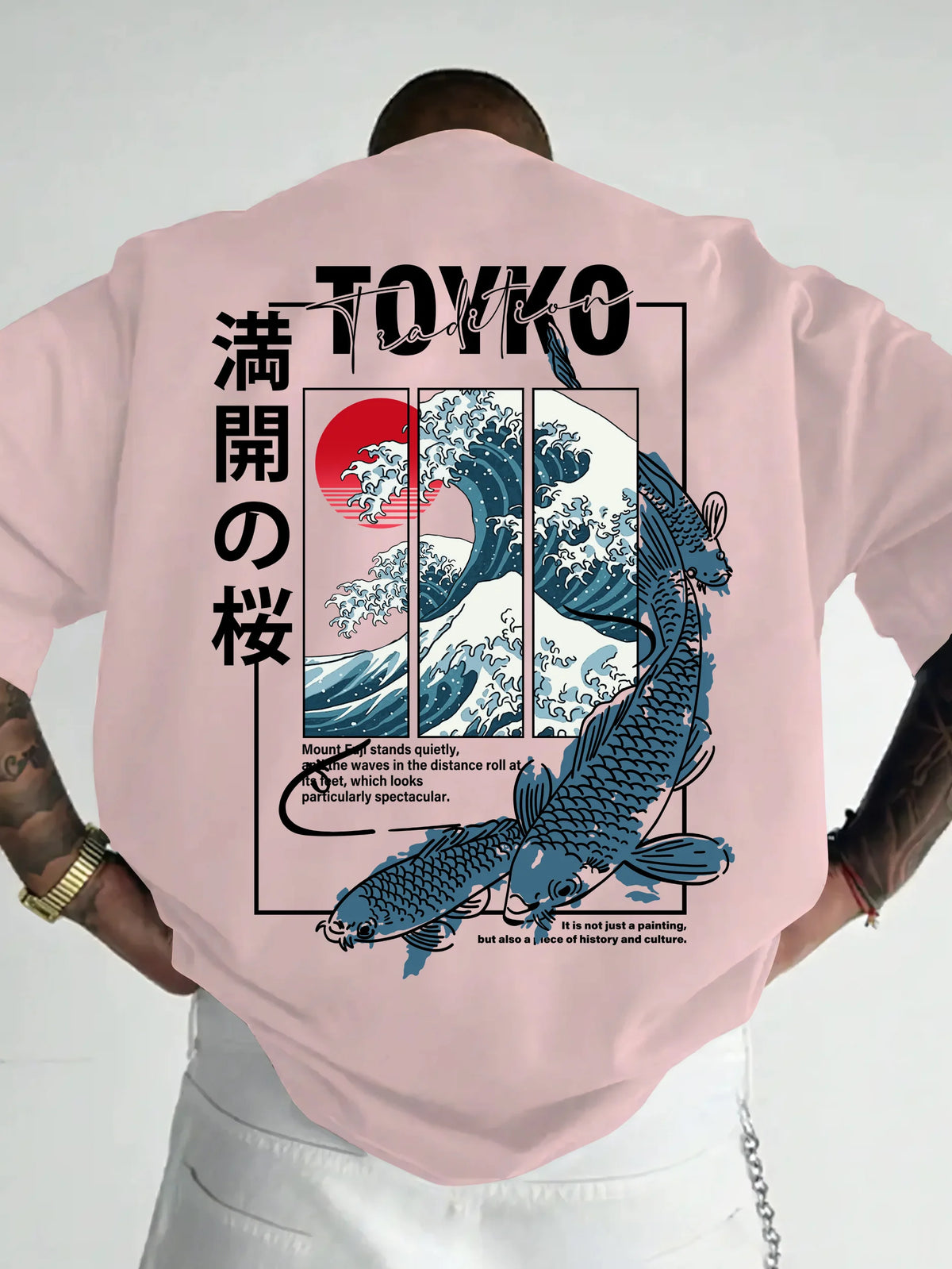 Men Japanese-style Trendy Pattern Loose Summer New T-shirt 100% Pure Cotton Soft Material Versatile Comfortable and Breathable