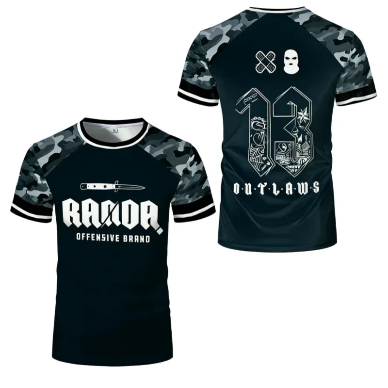 2026 New 3D Print Boxing RANDA Breathable Sportwear Men Fightwear Outdoor Casual  Short Sleeve Man Tops Tees Beach Surfing