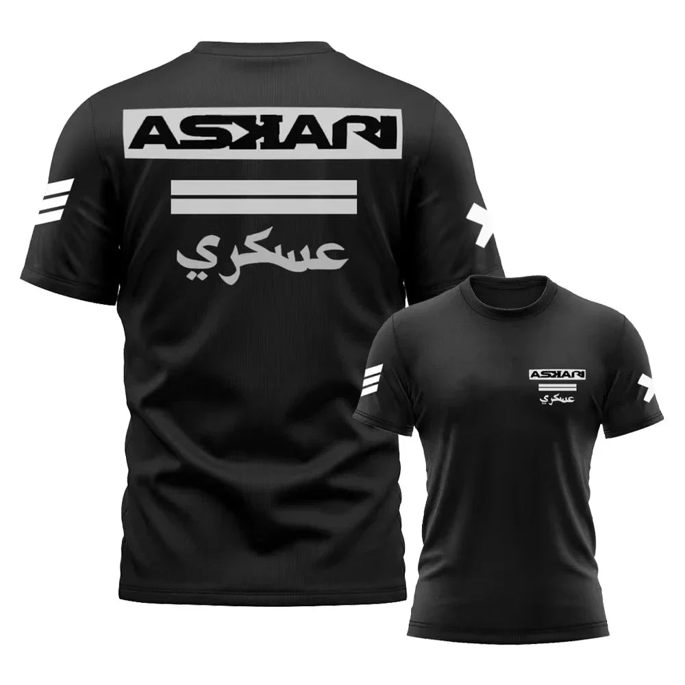 Askari Men's Boxing Fighting T-Shirt Summer Sports Fitness Breathable round Neck Short Sleeve Top for Outdoor Training