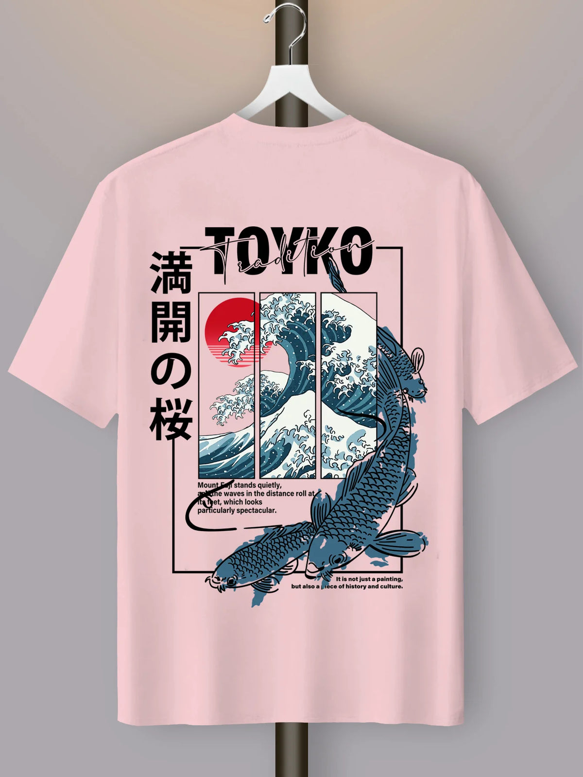 Men Japanese-style Trendy Pattern Loose Summer New T-shirt 100% Pure Cotton Soft Material Versatile Comfortable and Breathable